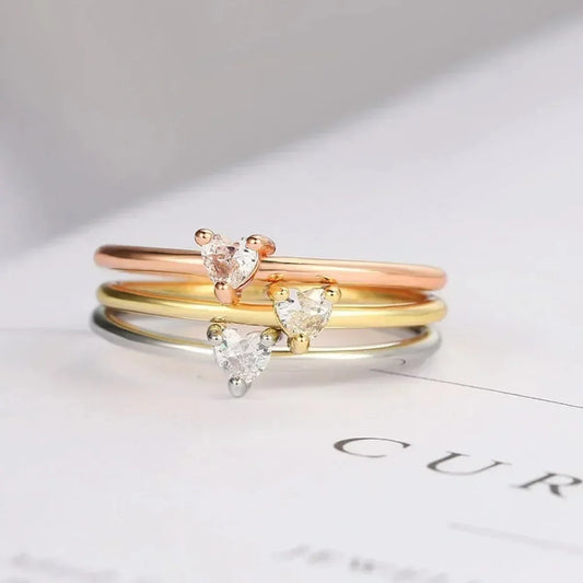 Zircon Little Heart Ring for Women