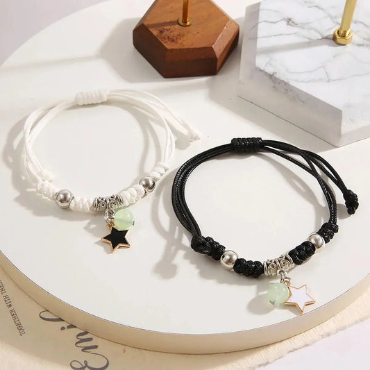 Fashion Luminous Beads Star Couple Bracelet