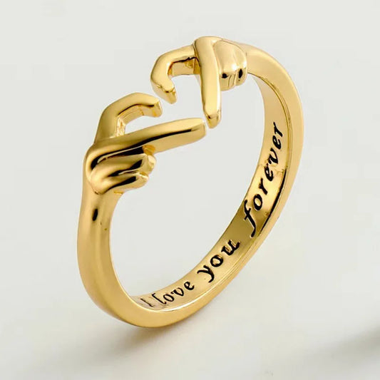 Romantic Heart Hand Hug Ring for Women & Men
