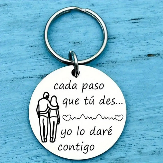 Stainless Steel Keychain – Romantic Spanish Gift for Him/Her